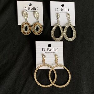 Gold and Silver Teardrop Earrings Set